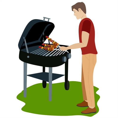 Summer Theme BBQ Grill Transparent Sticker